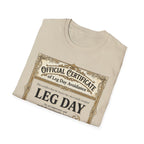Official Certificate of Leg Day Avoidance