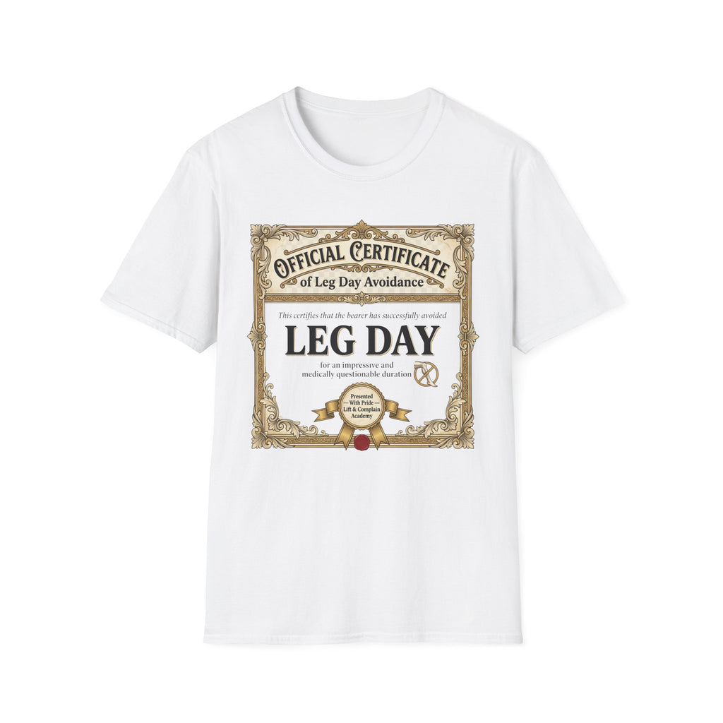 Official Certificate of Leg Day Avoidance